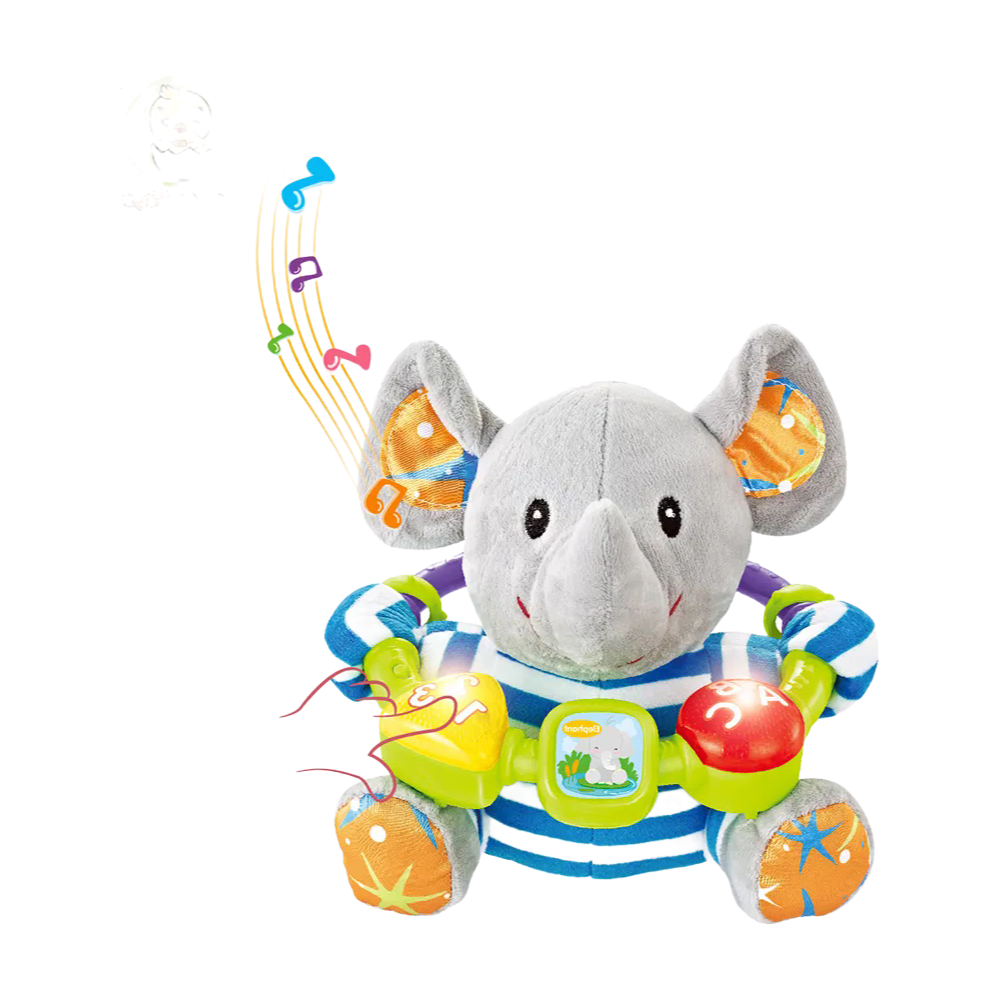 Educational Elephant Plush Toy with Music and Light for Babies - Safe & Soft Learning Companion