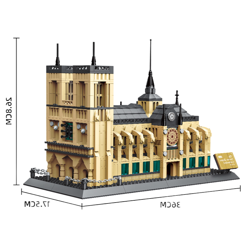 Factory Supply Educational Unisex Building Blocks Notre Dame Cathedral Toy for Ages 8+