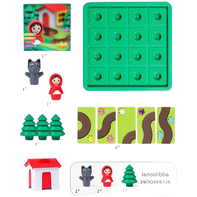 Wholesale Plastic Educational Board Game Little Red Riding Hood Chess Toy for Kids