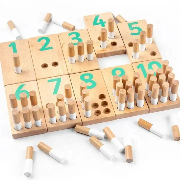 Wholesale Pine Wood Counting Peg Toys - Customizable Montessori Learning Puzzle
