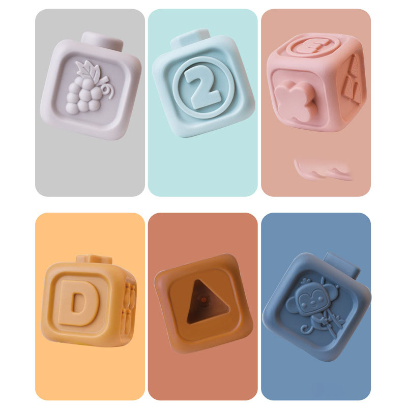 Multicolor Silicone Baby Teething Stacking Toy for Early Education and Sensory Development
