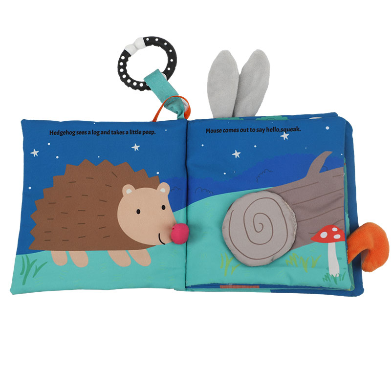 Custom Printed Polyester Baby Cloth Book with Bells & Mirrors - 10 Pages Educational Toy