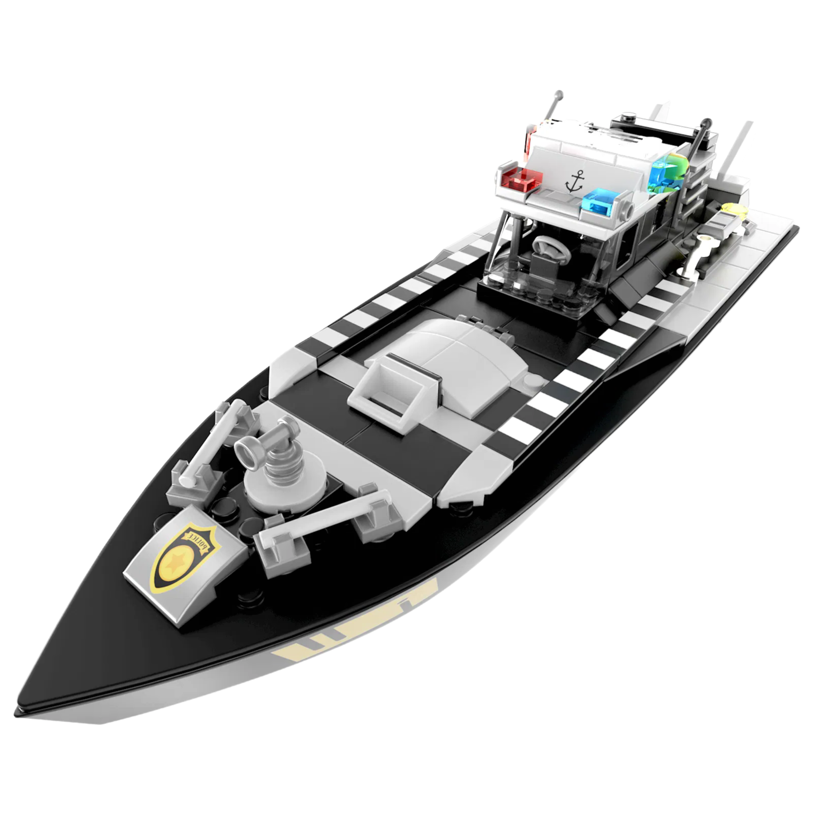 Remote Control Pool Boat Toy with 162 Pcs Building Blocks and 50m Control Distance