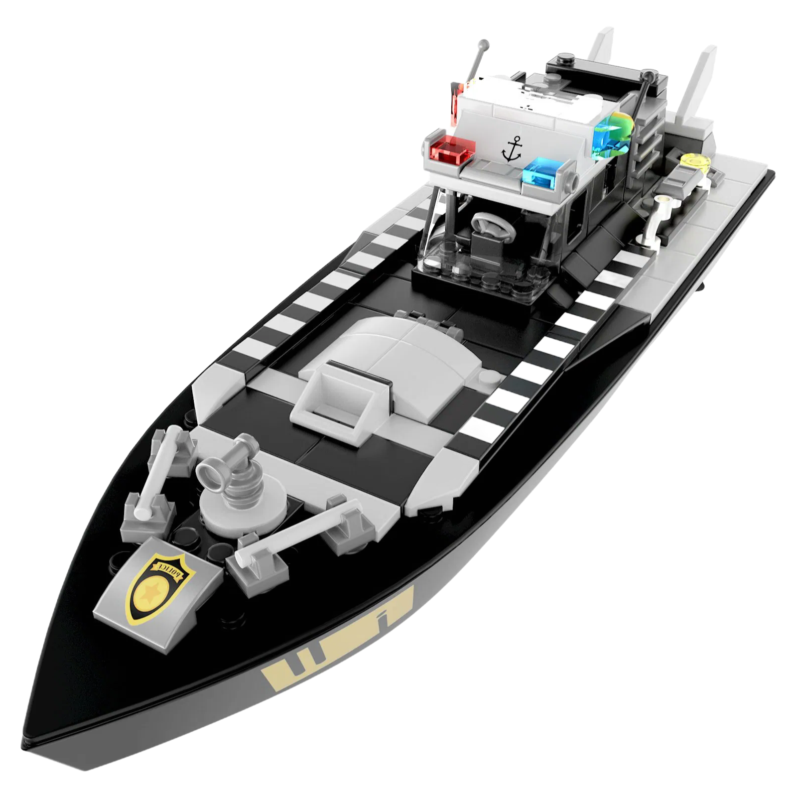 Remote Control Pool Boat Toy with 162 Pcs Building Blocks and 50m Control Distance