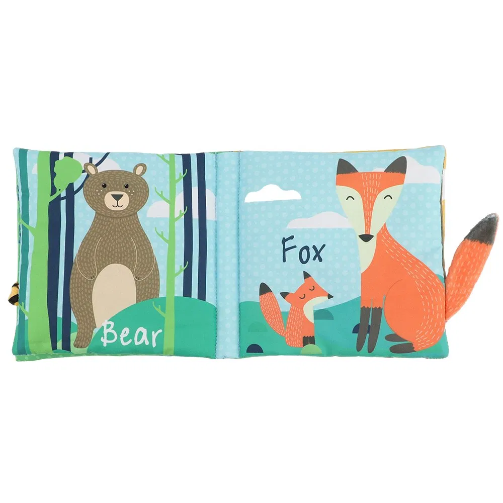 Factory Supply Baby Sensory Cloth Book with Noisy Paper Mirror Custom Design Available
