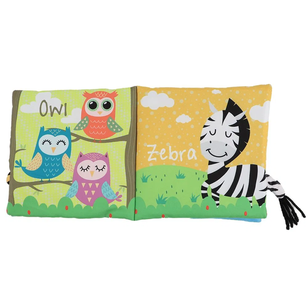 Factory Supply Baby Sensory Cloth Book with Noisy Paper Mirror Custom Design Available