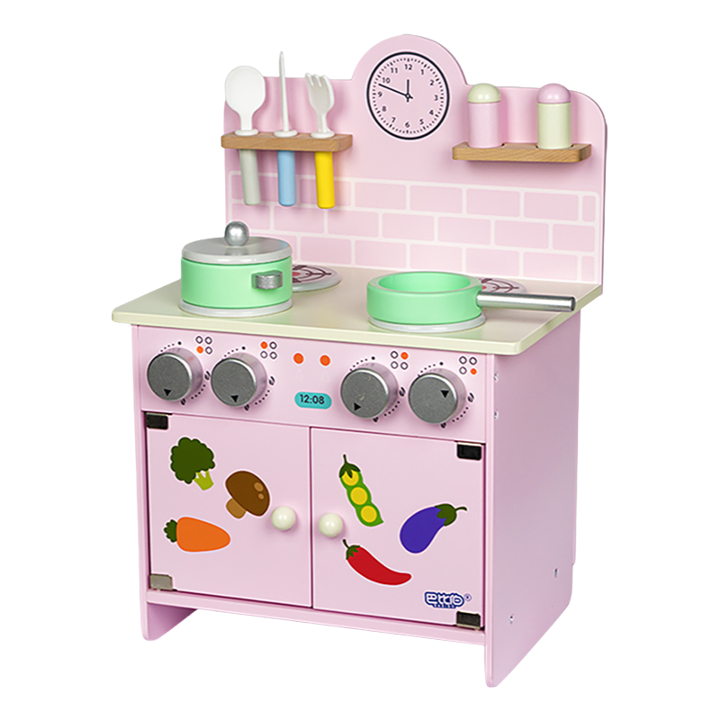 Factory Supply Wooden Role Play Kitchen Toy - Unisex Pretend Cooking Set for Early Childhood Education