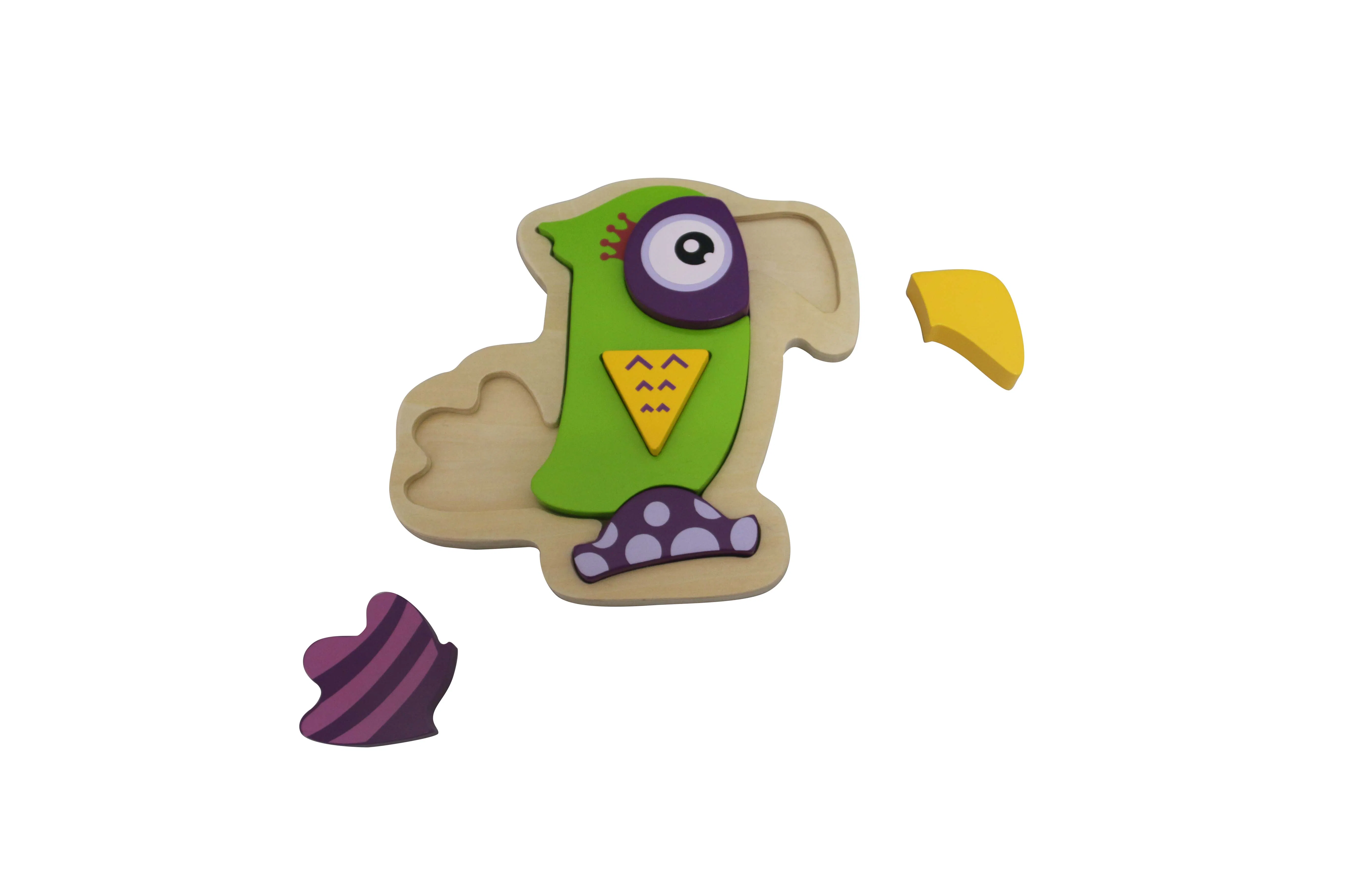 Eco-Friendly Wooden Parrot Jigsaw Puzzle - Creative Brain Teaser for Kids Age 2+