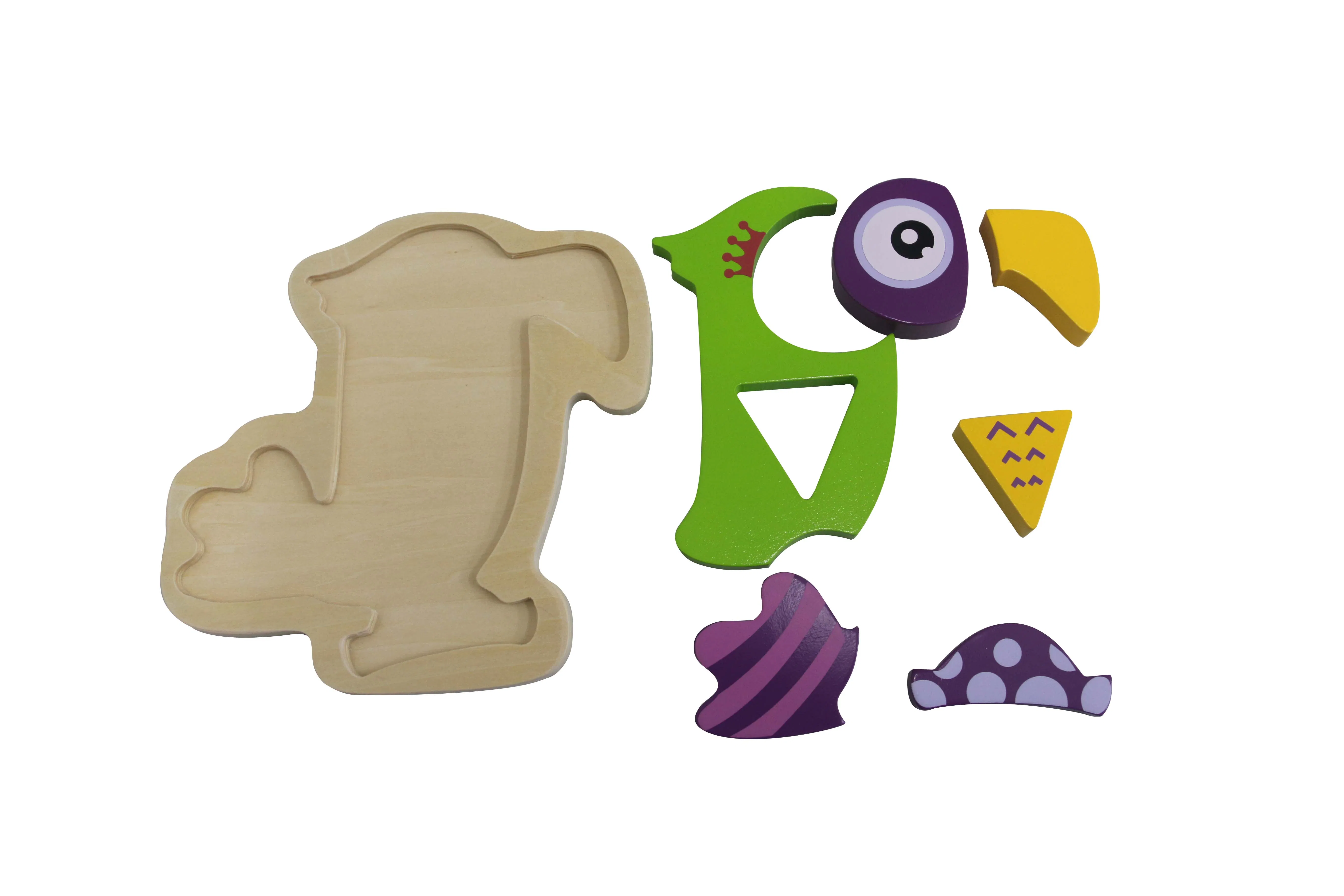 Eco-Friendly Wooden Parrot Jigsaw Puzzle - Creative Brain Teaser for Kids Age 2+