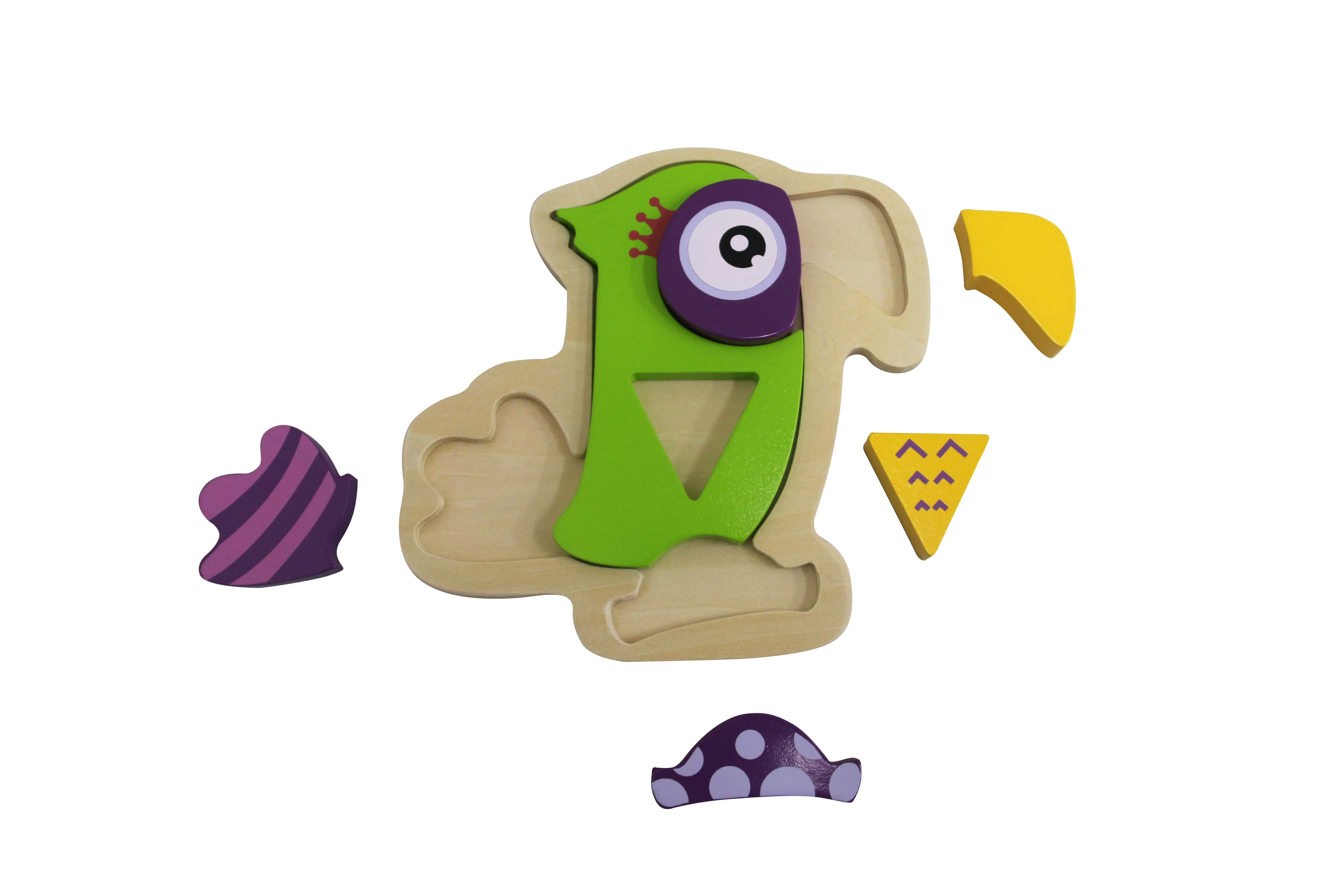Eco-Friendly Wooden Parrot Jigsaw Puzzle - Creative Brain Teaser for Kids Age 2+