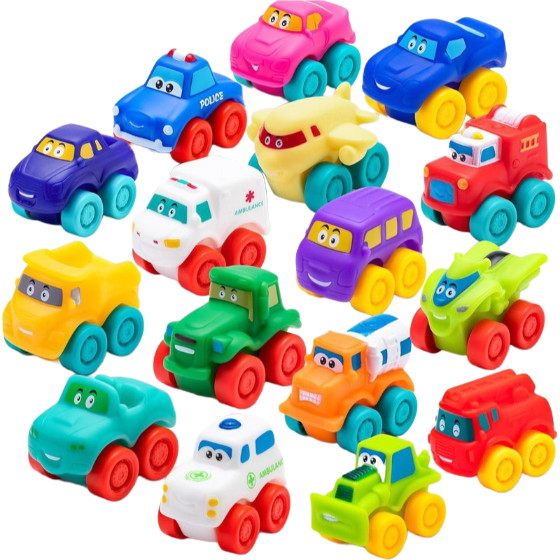 Wholesale Soft Rubber Car Toy Educational Plaything for Kids with Display Box Packaging
