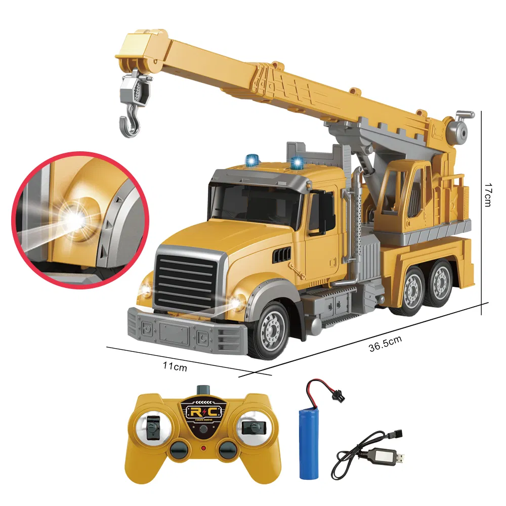 1:24 Scale Electric RC Construction Truck Toy - High Quality Plastic Educational Remote Control Vehicle
