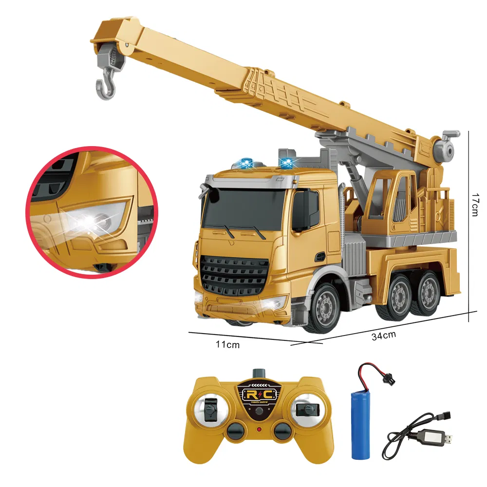 1:24 Scale Electric RC Construction Truck Toy - High Quality Plastic Educational Remote Control Vehicle
