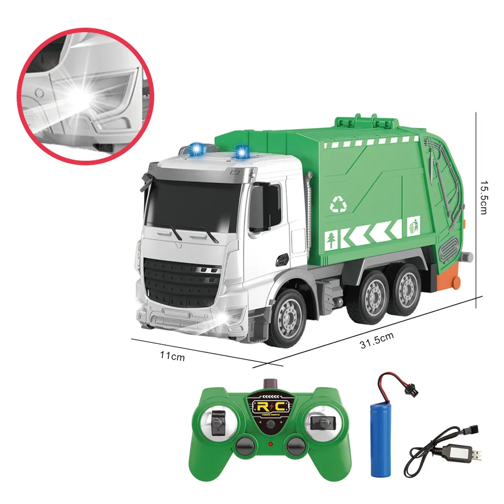 1:24 Scale Electric RC Construction Truck Toy - High Quality Plastic Educational Remote Control Vehicle