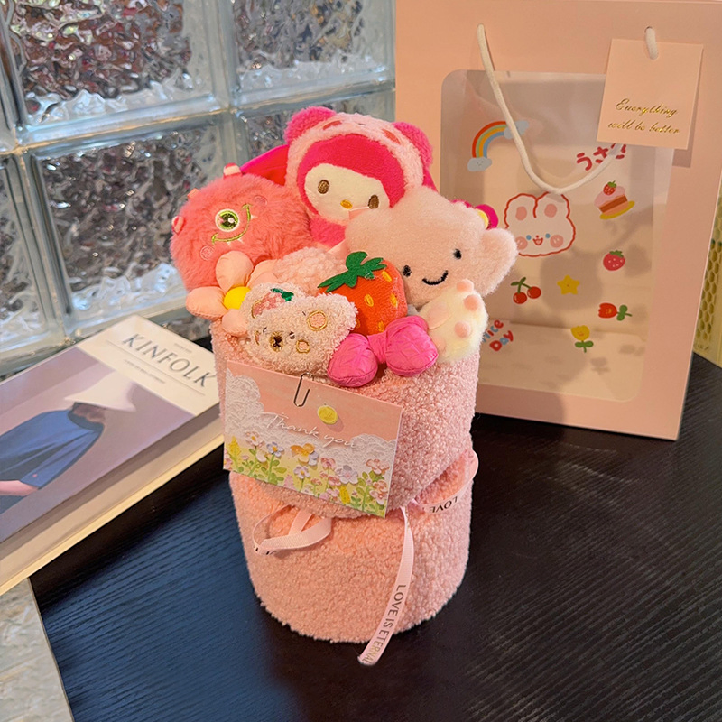 Cartoon Plush Pumping Rope Storage Bag 20*15*35cm – PP Cotton Filling, Wholesale MOQ 50pcs OEM Available