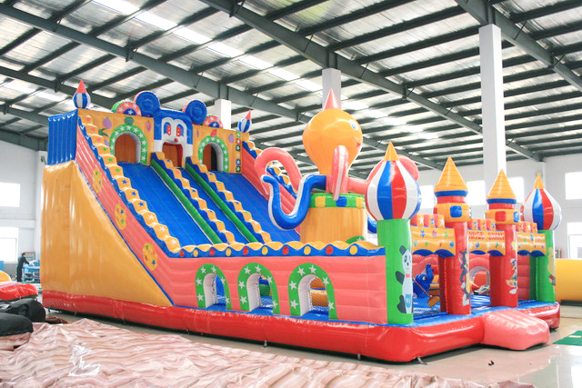 Food Service Family Zone 12*6m Inflatable Bouncy Castle – CE EN71, MOQ 1, OEM Bulk Supply