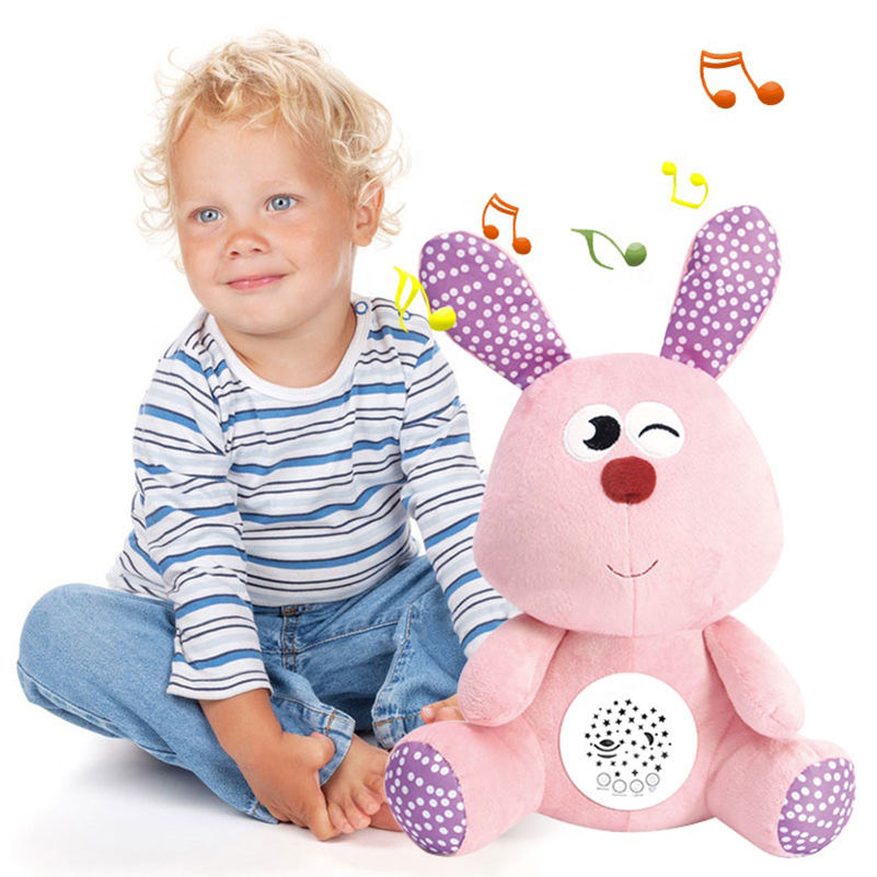 Plush Projection Rabbit Soothing Doll 0-7Y 30cm Max Ships from EU Warehouse – Fast Local Delivery, No Import Delay, MOQ 5 Cartons, OEM Supported