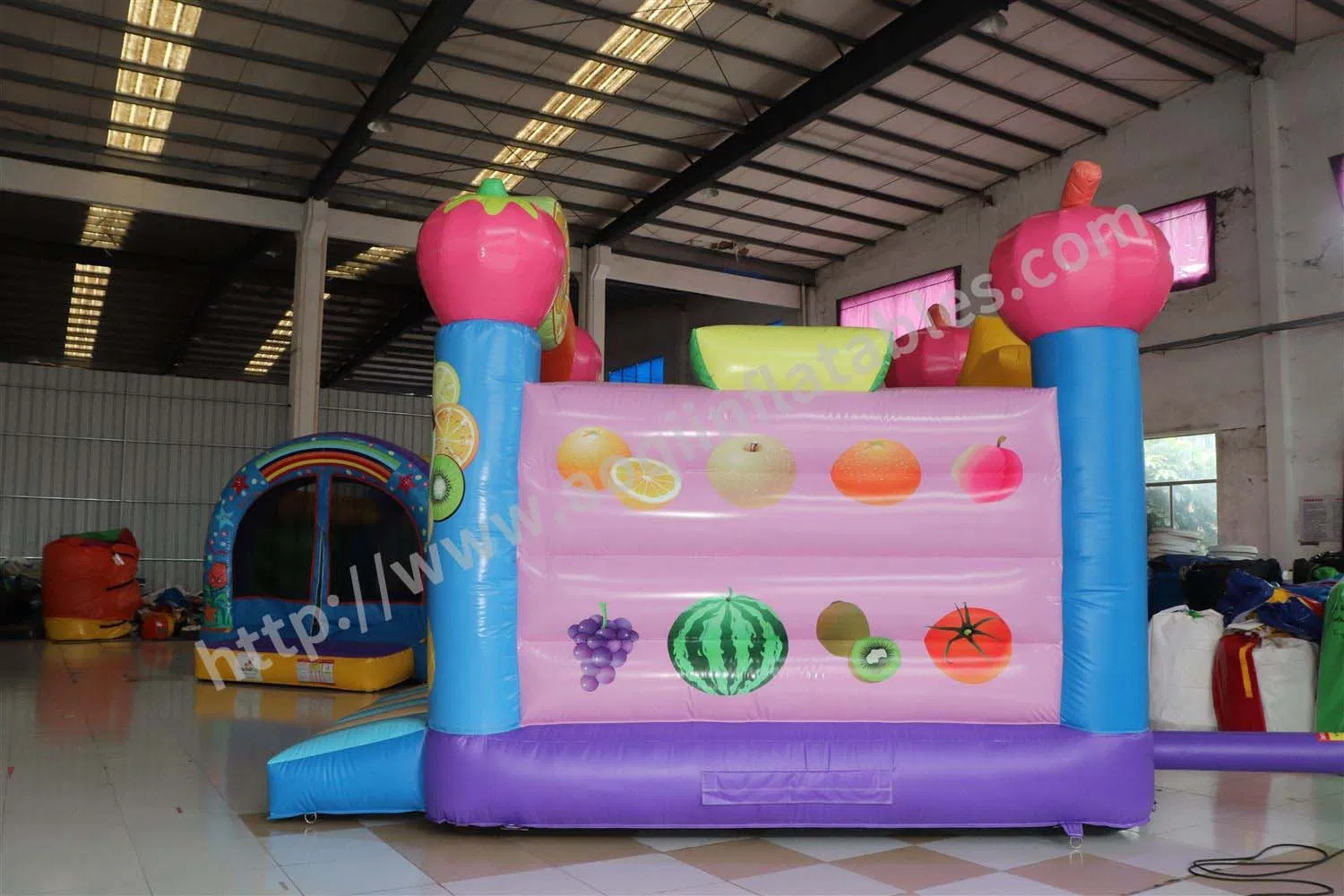 4*5*4m 0.55mm Tarpaulin Patented Cartoon Fruit Inflatable Bouncer, CE Certified, MOQ 1PC Licensed Manufacturer