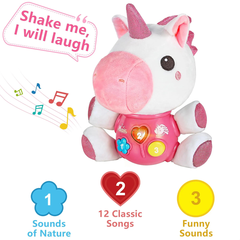 Cotton Fabric Cotton-Filled Medium Baby Unicorn Plush Toy – EN71 Certified, Factory Direct, MOQ 180 PCS