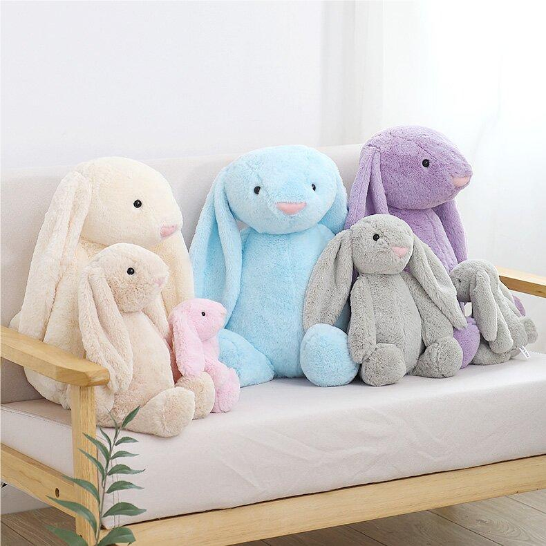 Factory Direct Standing Long Ears Plush Bunny Toy for US Market – CE Certified, Ships from US Stock, MOQ 2pcs