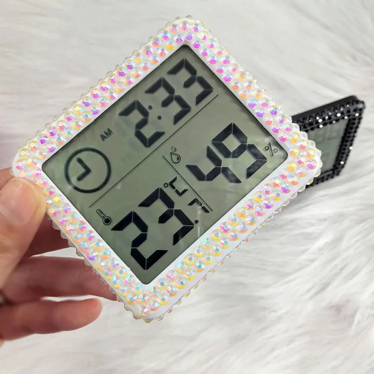 Factory Direct Mini Bling Digital Hygrometer Thermometer, 1°C Accuracy, OEM Available, MOQ 10, CE Cert