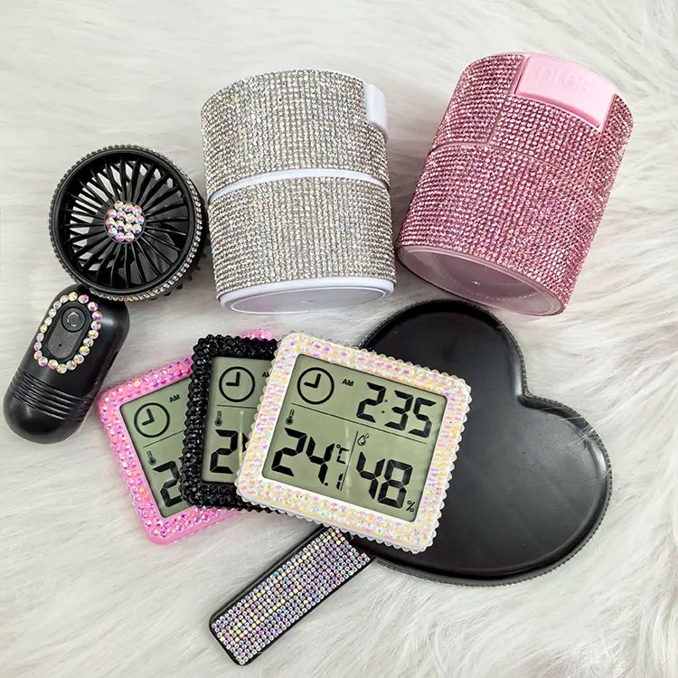 Factory Direct Mini Bling Digital Hygrometer Thermometer, 1°C Accuracy, OEM Available, MOQ 10, CE Cert