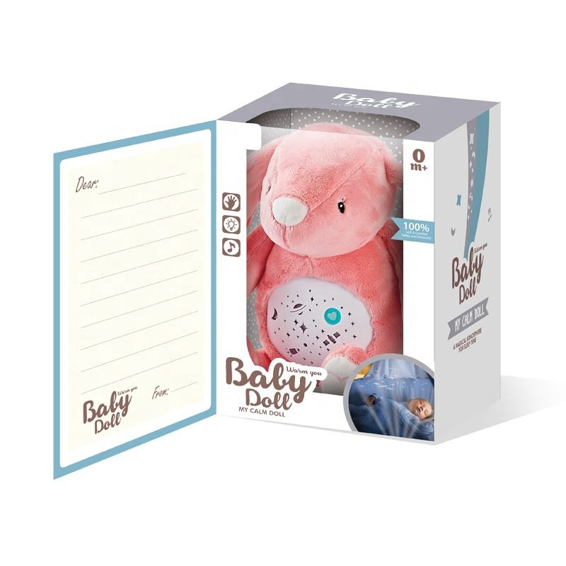 Baby Product Manufacturing Plush Projection Pacifying Rabbit Doll – 1kg Unit Weight, Factory-Direct OEM CE Supply
