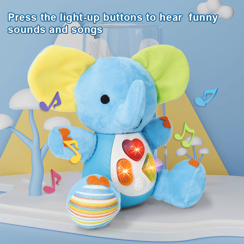 Lighting Music Elephant Plush Toy for EU Market – CE Certified, 48pcs MOQ, Fast Local Delivery
