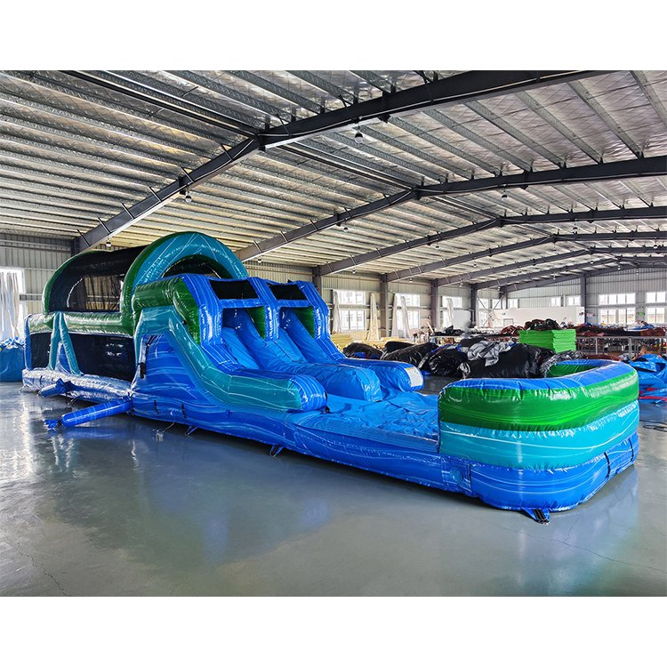 Water Park 1 Set MOQ CE ASTM 0.55mm PVC Tarpaulin Inflatable Bouncer Slide Combo For Kids 5-7