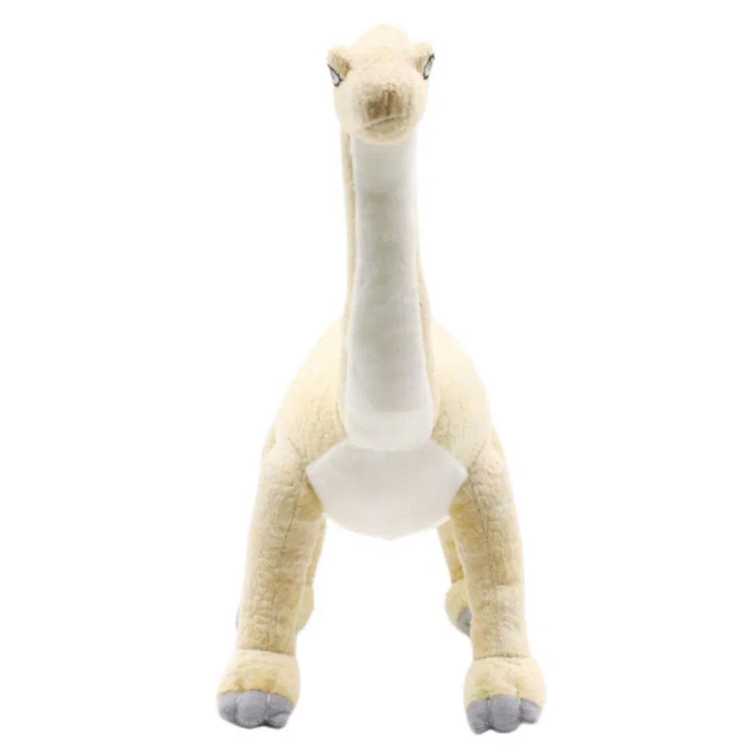 Patented Precision Machine-Stitched Standing Design 60cm Beige Plush Brachiosaurus Toy – Multi Safety Certified, Custom Licensed Manufacturer