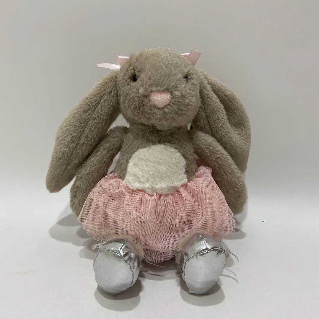 Factory Direct 25cm 0+ Age Grey Sitting Plush Bunny Toy – CE Certified, OEM Support, MOQ 500