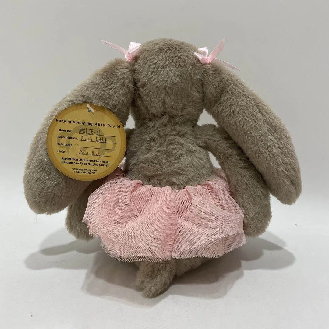 Factory Direct 25cm 0+ Age Grey Sitting Plush Bunny Toy – CE Certified, OEM Support, MOQ 500