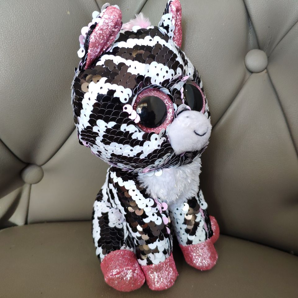 15cm Sequin Zebra Plush Toys – Factory Price No Middleman, 100% PP Cotton Filling, MOQ 500pcs, OEM Supported