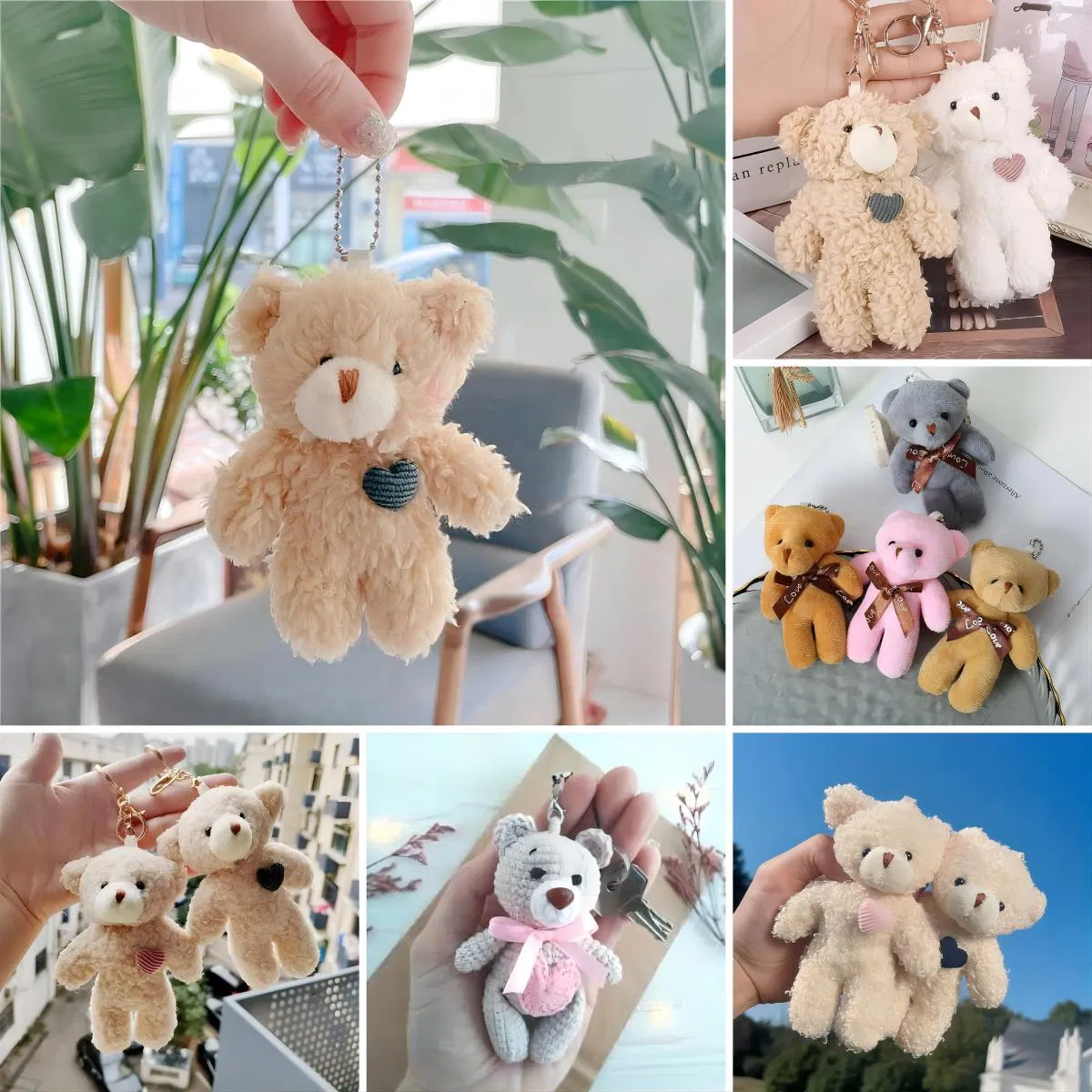 18 Month Shelf Life Plush Teddy Bear Keychain – Room Temp Storage, Stable Year-Round Supply, 50pc MOQ