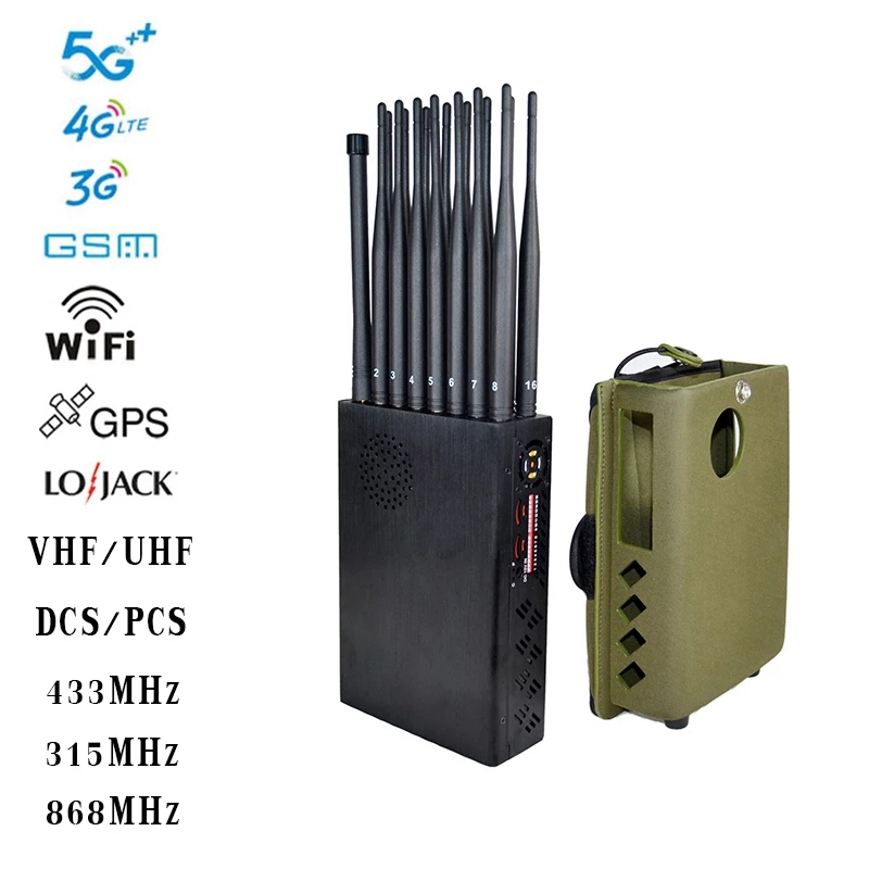 16W 16 Antenna Full Band RF Signal Jammer – 2-25m Shield Radius, Factory Direct, MOQ 1pc