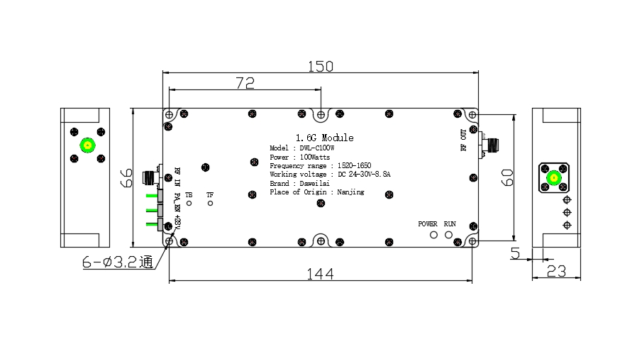 100W GaN Anti FPV Drone Jamming Module for Southeast Asia – 600-700MHz, Flexible MOQ, CE Certified, Export Ready