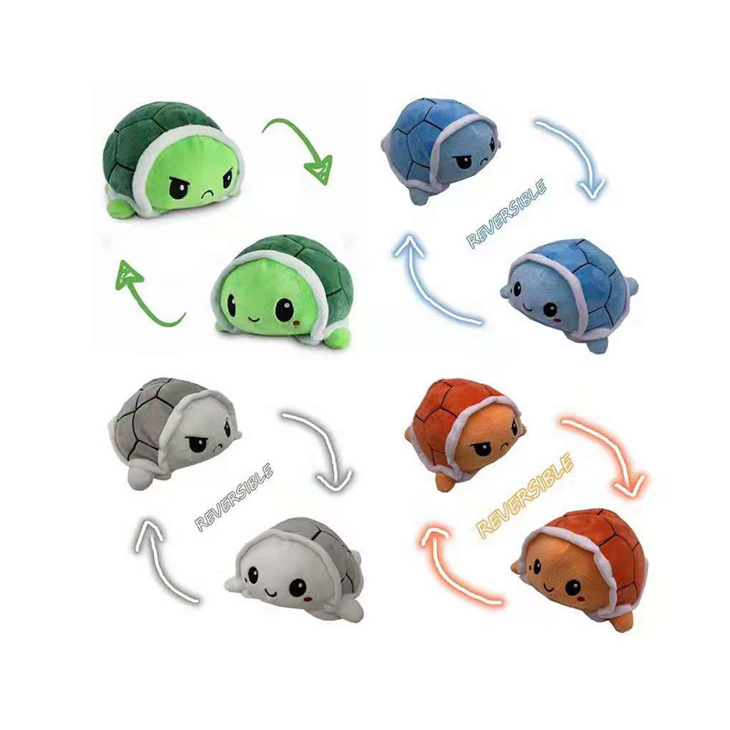 Factory Direct Reversible Double-sided Turtle Plush Toy – 20-60cm, OEM/ODM Available, MOQ 500pcs