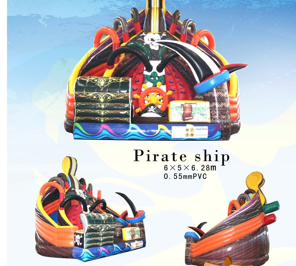 Inflatable Pirate Jumping Slide Bouncer with Full Test Report – 6*5*6.28m, CE/EN71 Inspected, COC Available, MOQ 1
