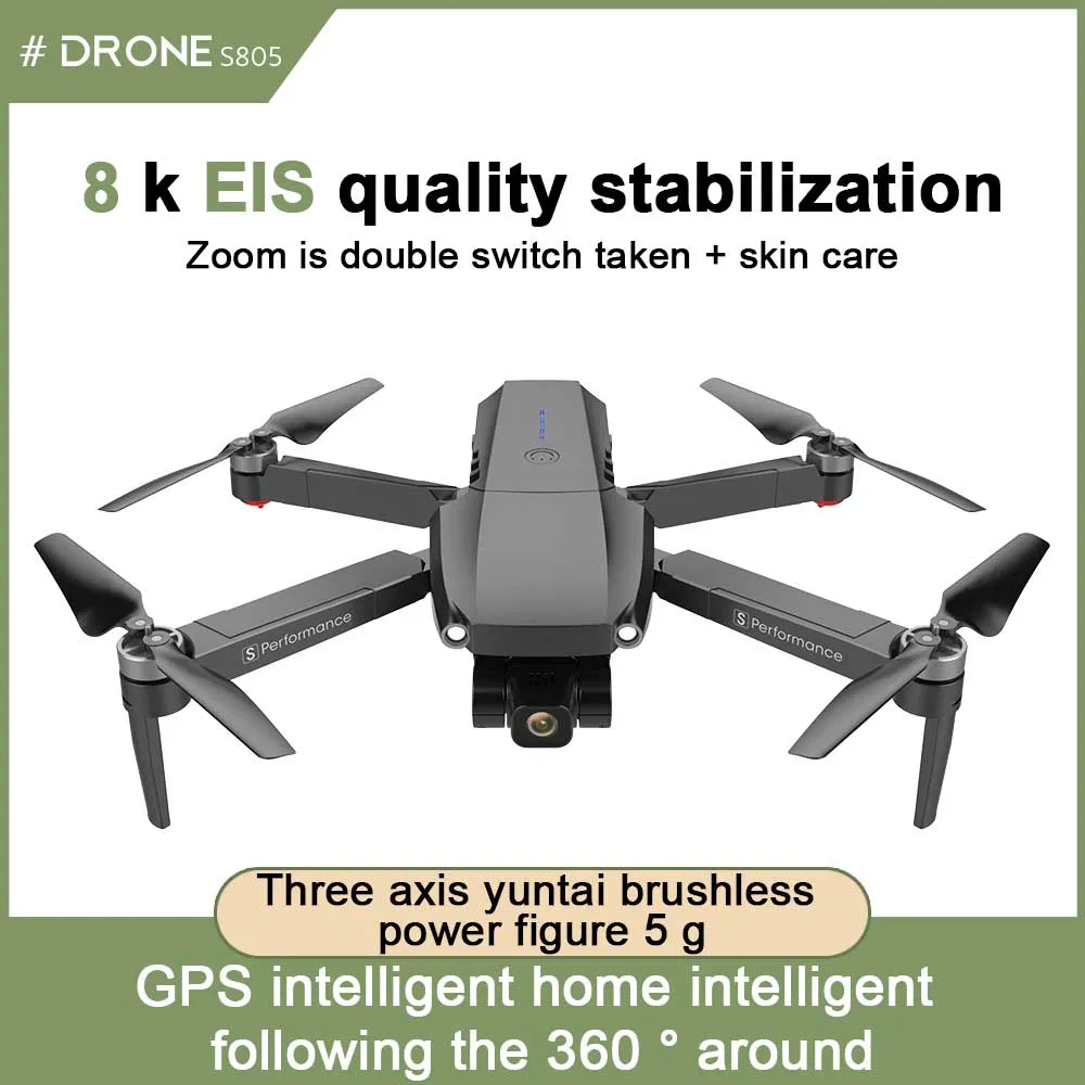 OEM Supply S805 8K Dual Camera 3-Axis Gimbal Folding Drone for Retail Chain Supply – Private Label Ready, CE, 500pcs Pallet MOQ
